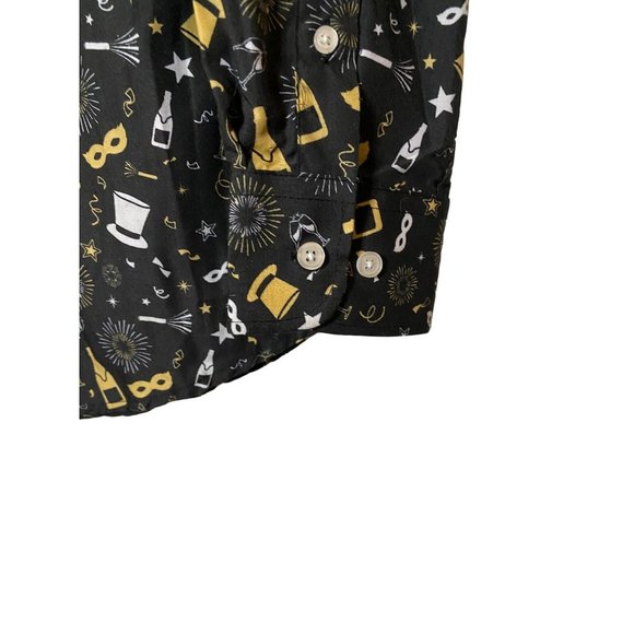 New Simon Banks Men's Black Champaign Party New Year Dress Shirt Size‎ Small 15 - Picture 5 of 8